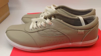 Keds Prestige Womens Sneaker OrthoLite Stone Tan Leather Lace Up Shoes size  7.5 - Image 1 of 4