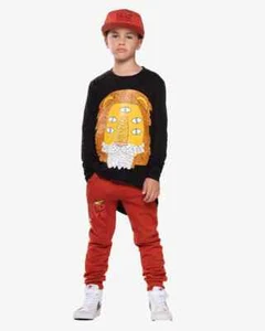 Band of Boys Mane Man LS Asymmetric Tee in black Size 6 - Picture 1 of 4