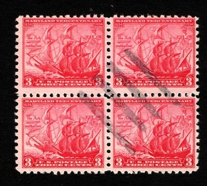 OPC 1934 EE. UU. 3c Maryland Tercentenario Sc#736 Bloque de 4 Usado 46012 - Imagen 1 de 1