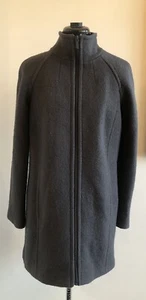 Cappotto donna Lands End lana/rayon grigio con cerniera taglia 4 NUOVO! - Foto 1 di 9