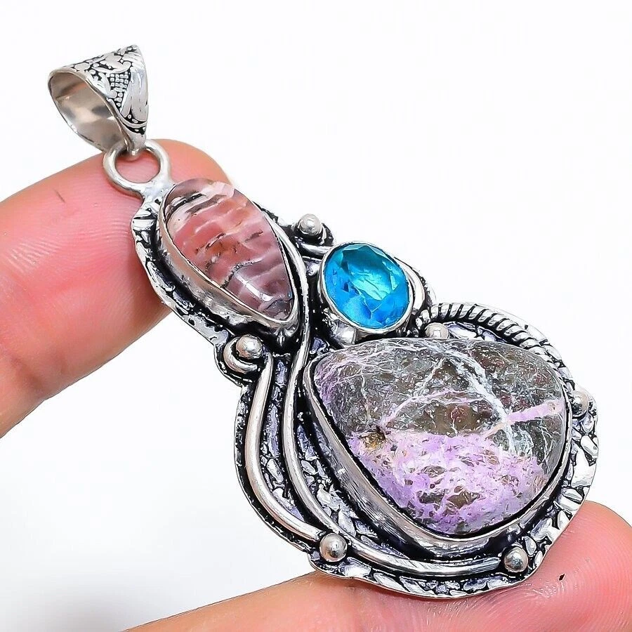 Ciondolo gioielli in argento sterling 925 fatto a mano con pietra preziosa... - Immagine 1 di 1