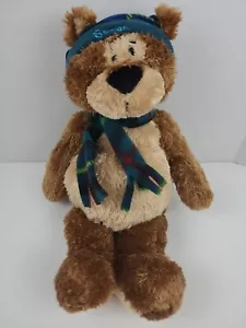 GUND Teddy B. Caring 16" peluche orso marrone con sciarpa verde rosso a quadri - Foto 1 di 14