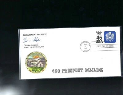 1990 Dept State Official Cover FDC Artist Signed 39/185 - Image 1 of 2