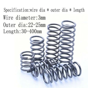  Drahtdurchmesser 3mm Federstahl Druckfeder Außendurchmesser 22mm/25mm Länge 30mm-400mm - Bild 1 von 12