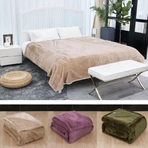 Weiche warme Waffel Fleece Bettdecke Netz Flanell Plüsch Decken Twin Full Queen - Bild 1 von 20