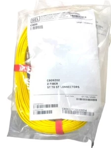 SEL C809Z02 Yellow ST TO ST Connectors 2 Fiber Optic Cable 14 Meters NEW - Afbeelding 1 van 4