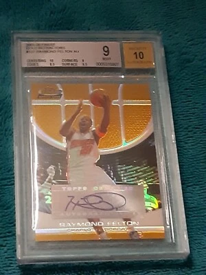 2005-06 Finest Refractors Gold #127 Raymond Felton 48/59 BGS 9 AU BGS10 HGIP 1/1 - Image 1 of 2