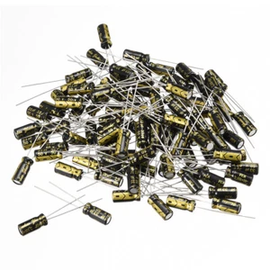 Aluminum Radial Electrolytic Capacitor 33uF 50V 2000H 5 x 11 mm Black 100pcs - Picture 1 of 5