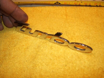 VW NEW Beetle Turbo Factory Rear hatch silver Plastic TURBO small OEM 1 Emblem - Image 1 of 4