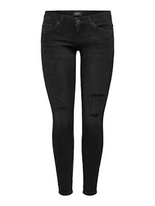 ONLY Damen Hüft Jeans Hose onlCORAL SL SKINNY ANK DEST superlow ankle schwarz - Picture 1 of 2