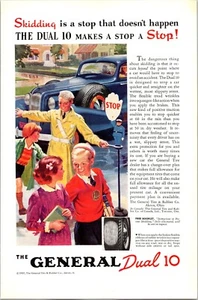 PRINT AD 1937 General Dual 10 Tires No Skidding Crossing Guard 6.5 x 10 - Picture 1 of 3