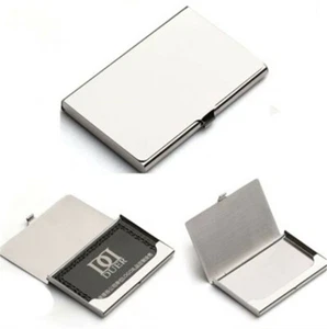 Stainless Pocket Business Card Holder Case ID Credit Name Box Steel Wallet US - Picture 1 of 11