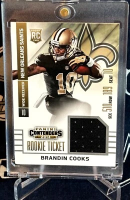 Boleto Panini Contenders 2014 Dallas Cowboys Brandin Cooks camiseta de novato RC Rams Foto 1 de 4