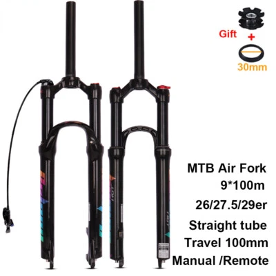 Mountain Bike Suspension Fork 26 27.5 29I" Disc Brake Straight Tube MTB Air Fork - Image 1 of 4