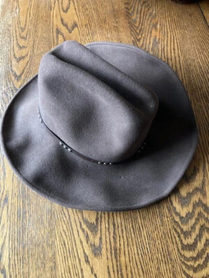 Sombrero estilo occidental de lana tres D marrón Bailey vintage para hombre con banda talla L Foto 1 de 4