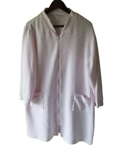 Miss Elaine Robe Size XL Pink Short Zip-Up Quilted with Embroidery Front Pockets - Picture 1 of 8