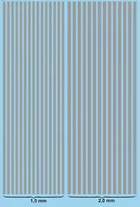 Strip Silver 1.5mm - 2.0mm Stripes Silver 1:43 Decal Decals - Picture 1 of 3