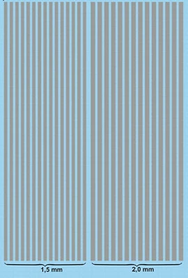 Tiras De Plata 1,5 Mm - 2,0 Mm Stripes Silver 1:50 Calcomanías - Imagen 1 de 3