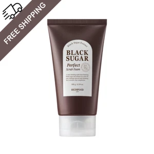 SKINFOOD Black Sugar Perfect Scrub Foam-180g-Detoxifying Pore Scrubs& Exfoliator - Picture 1 of 5