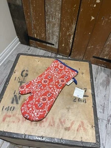 Monsoon Denby Single Ofenhandschuh Rot Mix Blumenmuster Kochen Ofen Warm Essen Neu - Bild 1 von 12