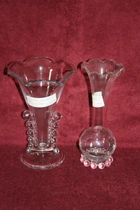 Candlewick crystal #400/87C 8" Crimped Vase and #400/28C Bud Vase - Picture 1 of 11