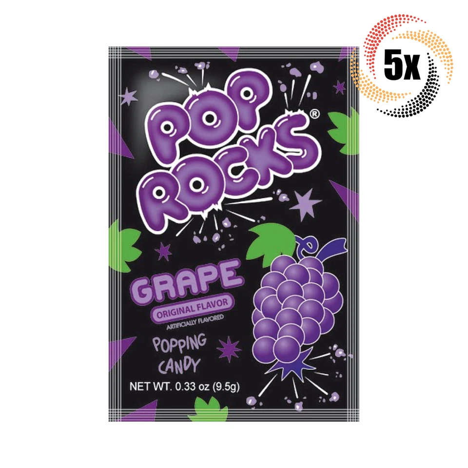 5x Packs Pop Rocks Grape Flavor Popping Candy .33oz ( Fast Free Shipping! )  - Image 1 of 1
