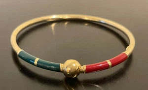 14K Solid Yellow Gold Multi Color Enamel Bracelet 6.26 grams - Picture 1 of 6