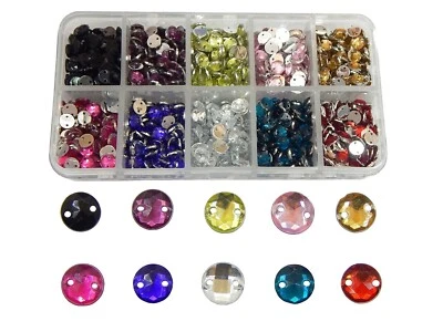 PERLIN 1500 piezas pedrería para coser piedras brillantes para coser juego redondo B59