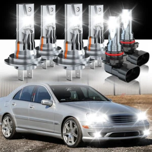 For Mercedes-Benz C240 C320 2001-2005 - 6x LED Headlights Hi/Lo + Fog Light Bulb - Foto 1 di 17