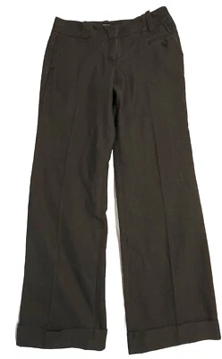 Pantalones de mujer Larry Levins Petite gris a rayas elásticos con puños pierna recta 8P Foto 1 de 3