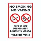 No Smoking Or Vaping Sign Decal Sticker