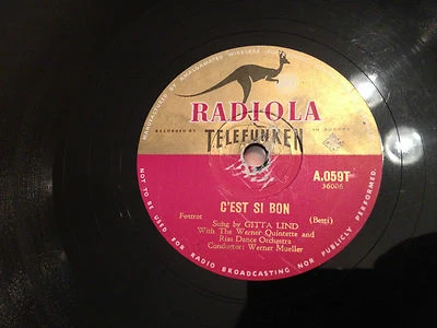 GITTA LIND (German) "C'Est Si Bon"/ "How Deep Is The Ocean" 78rpm 10" c1951 G+  - Image 1 of 4