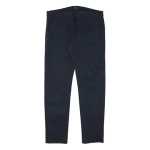 Pantalones rectos ajustados azul marino mezcla de algodón SORBINO para hombre W36 L32 informales inteligentes - Imagen 1 de 6