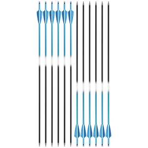30" Carbon Arrows SP500 3" Rubber Vanes Archery Recurve Bow Compound Bow Hunting - Picture 1 of 18