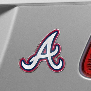 Fanmats Atlanta Braves MLB Aluminum Embossed Color Emblem - Foto 1 di 1
