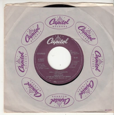 BOB SEGER - HOLLYWOOD NIGHTS/FEEL LIKE A NUMBER - ORIGINAL 45 - GREAT SHAPE - Image 1 of 2