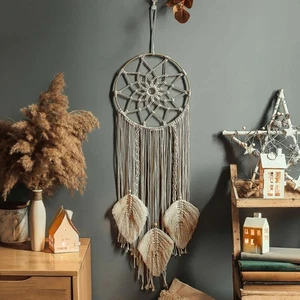 Handmade Large Boho Macrame Dream Catcher Wall Hanging Tassel Room Decor Gift - Picture 1 of 5