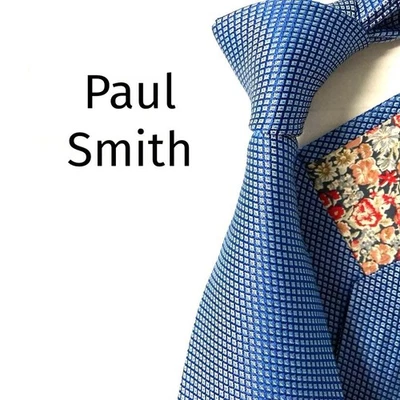 Corbata de celosía Paul Smith azul seda lisa usada Foto 1 de 4
