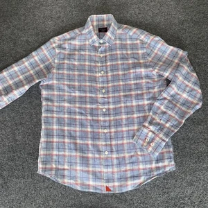 UNTUCKit Linen Shirt Mens Medium Plaid Button Up Casual Lightweight Summer - Picture 1 of 6