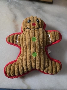 8 Zoll Holiday Time Lebkuchenmann Keks Plüsch Weihnachten quietschender Hund Haustier Kauspielzeug - Bild 1 von 5