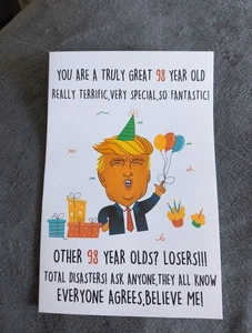 98 Jahre alte Geburtstagskarte Präsident Donald Trump - Bild 1 von 5