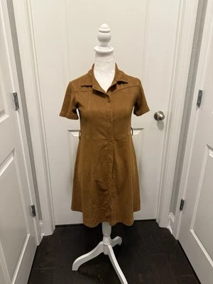 Mini Vestido Zara Marrón Gamuza Con Botones Talla 13-14 Foto 1 de 4