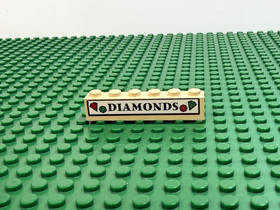 LEGO Tan Brick 1 x 6 with 'DIAMONDS' Sticker Spider-Man 4853 #3009pb054