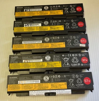 Lote de 5 baterías OEM Lenovo ThinkPad 57+ 5200 mAh - 60-69%+ salud Foto 1 de 2
