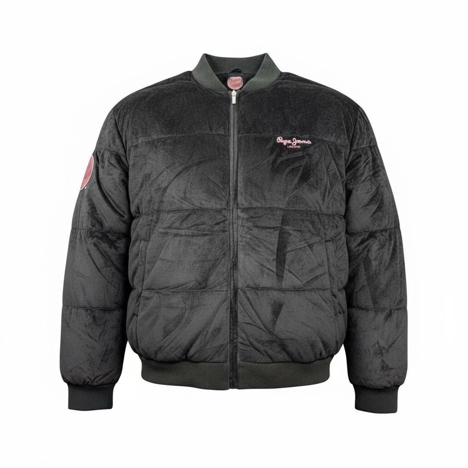 Chaqueta vintage Pepe Jeans London para hombre 42 XL negra acolchada terciopelo plumón muy rara Foto 1 de 4