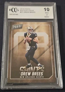 2018 Panini MJH Exclusive Drew Brees Card #37 BCCG 10 (BGS) Mint or Better - Picture 1 of 2