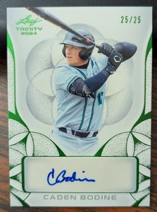 2024 Leaf Trinity Caden Bodine Green Base Auto 25/25 Orioles - Bild 1 von 2