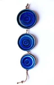 Azzurro Ceramano Wandschmuck Keramik 70er Jahre blaue Glasur Handarbeit - Bild 1 von 6