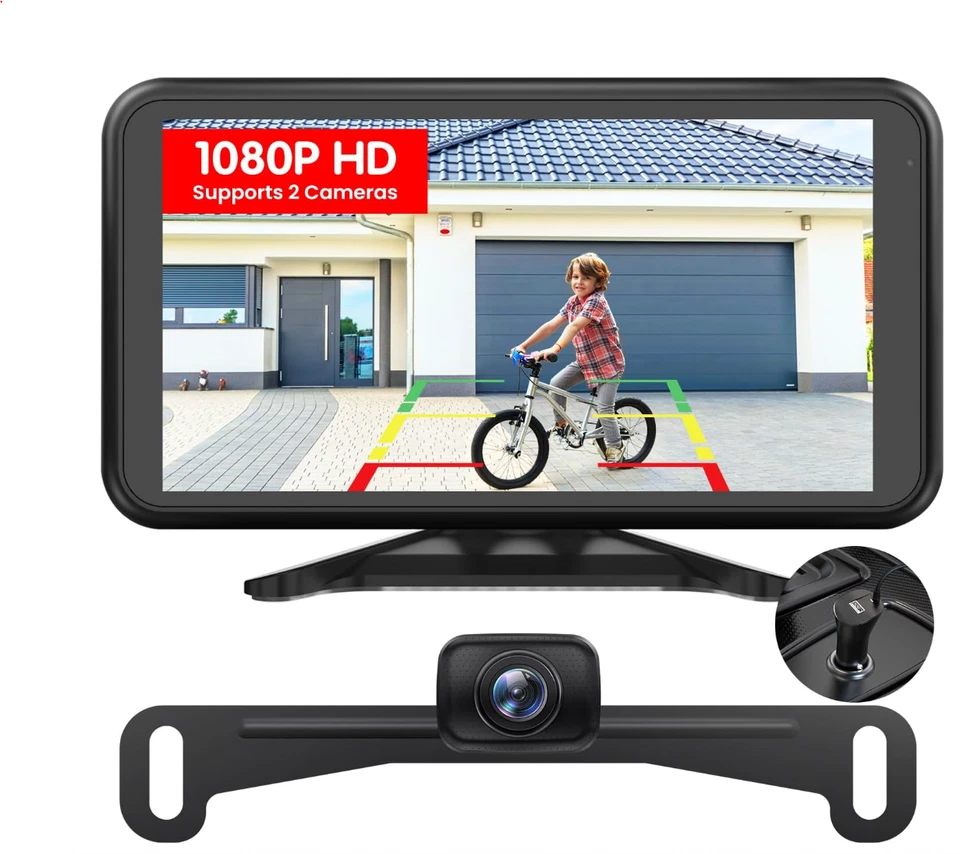 AUTO-VOX W12 Wireless Backup Camera + 5" HD 1080P Monitor 2CH Rear View IP69K US - Image 1 of 1
