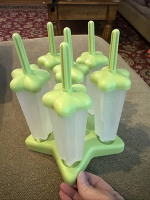 Conjunto de 6 moldes Groovy Ice Pop alças de proteção contra gotejamento picolés faça você mesmo (cm) - Imagem 1 de 4